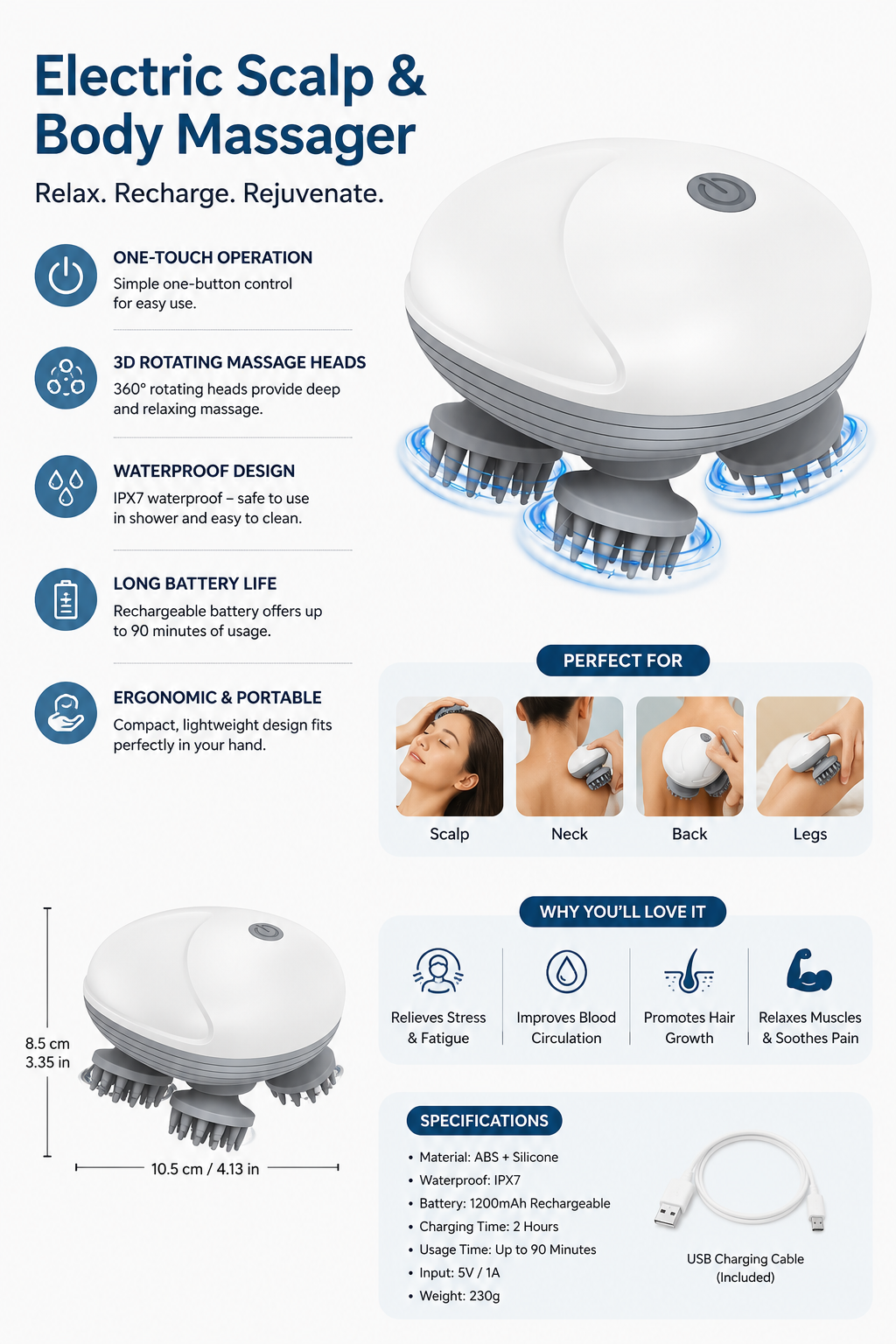 Portable Relaxing Scalp Massager